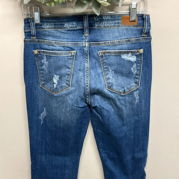 Judy Blue Leopard Patch Mid Rise Skinny Denim Jeans 5/27 - Picture 5 of 16